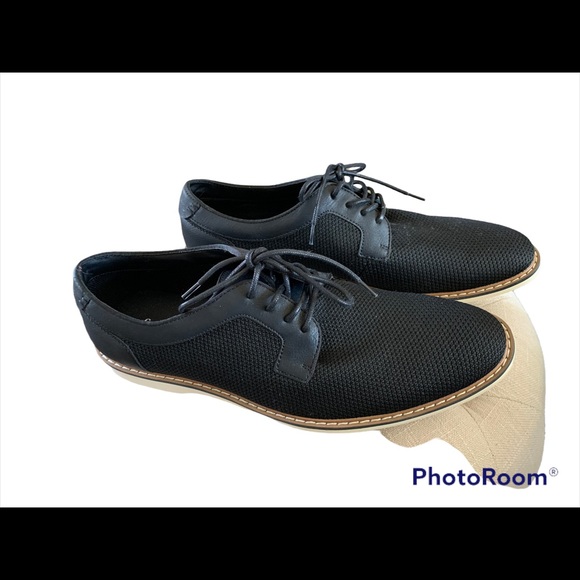 Goodfellow black fabric with white rubber soles casual tie up Oxfords size 11 - Picture 5 of 6